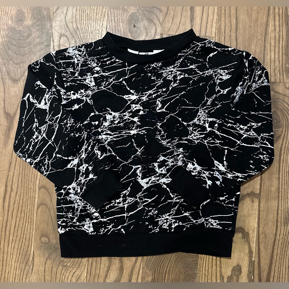 Cotton splash paint black and white sweatshirt h&m